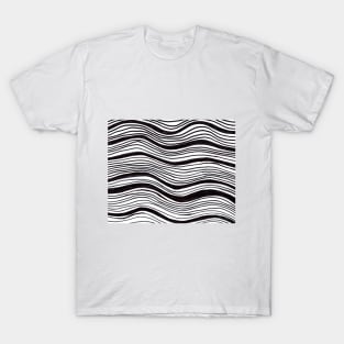 Abstract Black And White  Waves T-Shirt